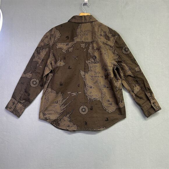 Banana Republic Graphic Shacket Shirt Treasure Map Maps Men’s Size Medium NWT - Picture 9 of 12
